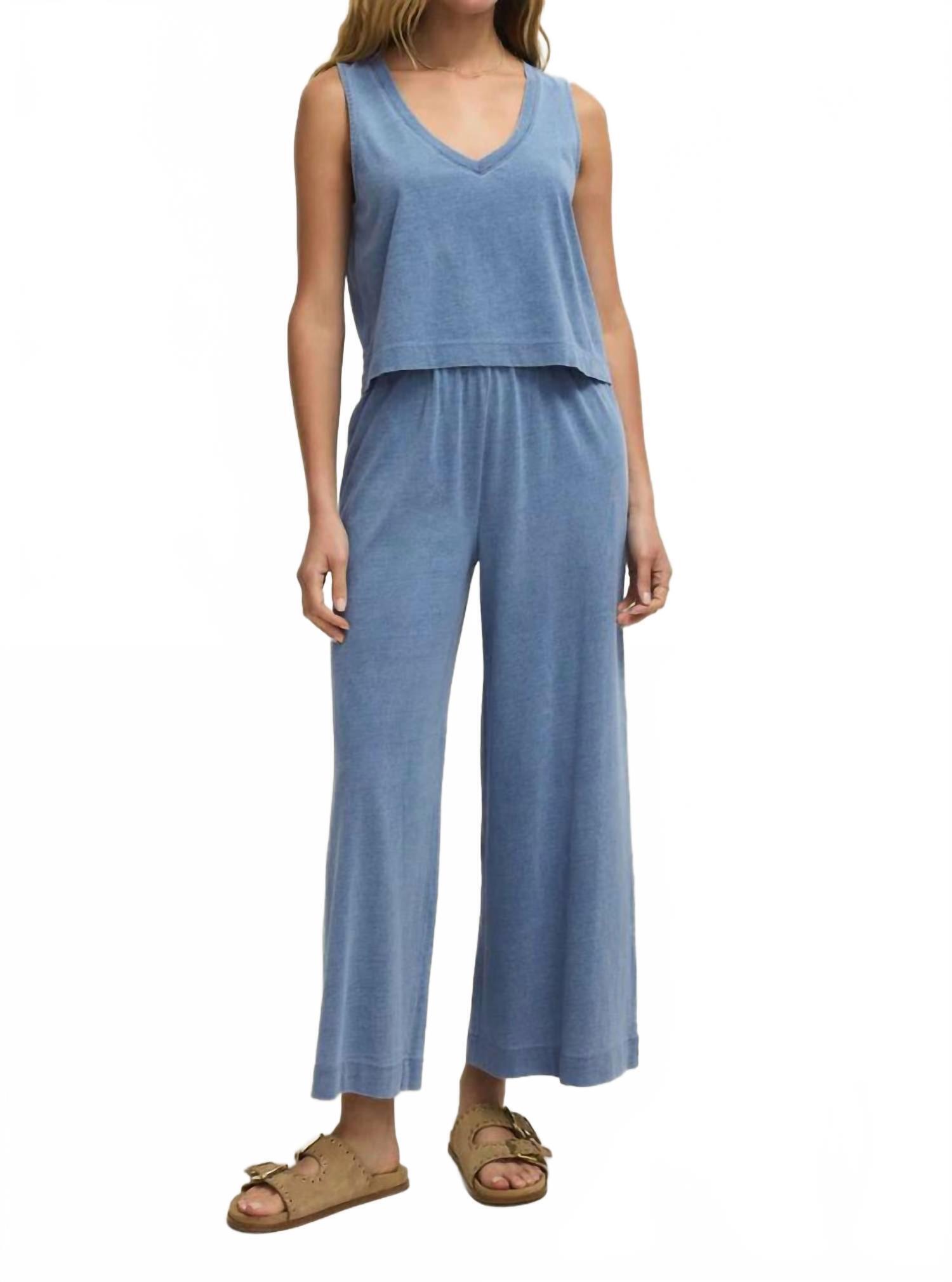 New Z Supply Scout Jersey Denim Pant In Santorini Indigo